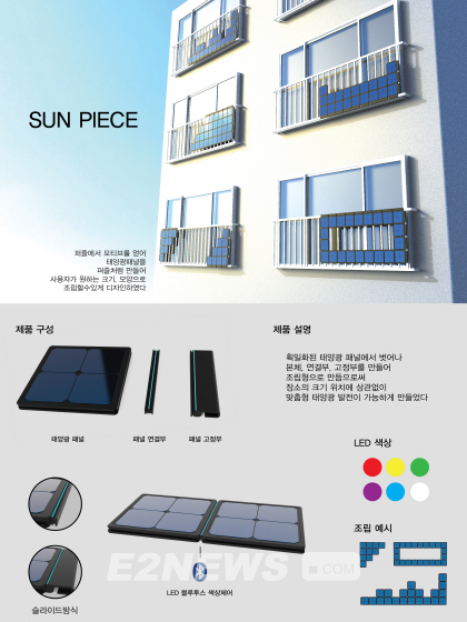 ▲미니태양광 디자인 부문 대상을 받은 태양광 패널 ‘Sun Piece’