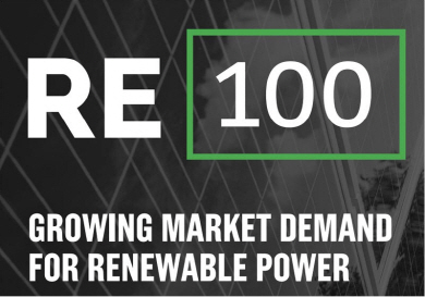 ▲재생에너지 100%를 사용하자는 RE100 캠페인.