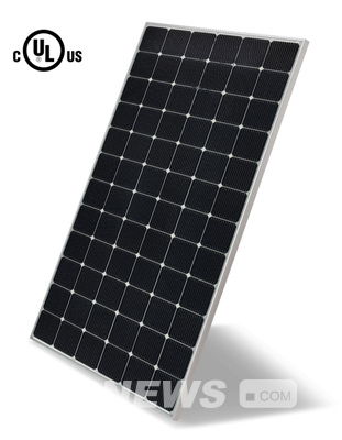 ▲UL1703 인증을 받은 LG전자 '양면발전 태양광 모듈' 제품 이미지(모델명:LG425N2T-V5)