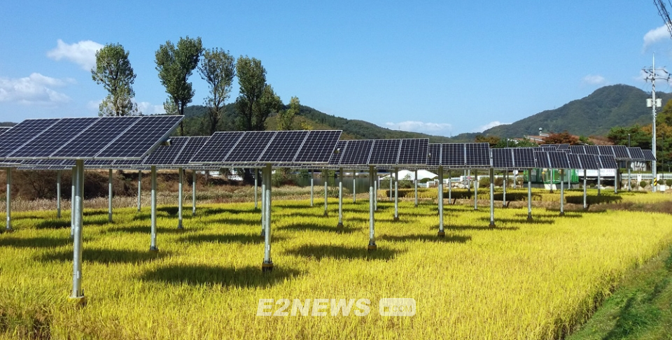 ▲한수원이 설치한 농가수익형 태양광 설비