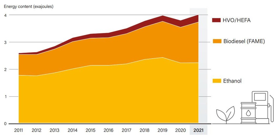 ▲바이오연료 생산 전망 (출처-GSR 2022 (REN21))