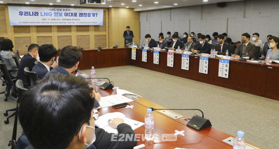 ▲국회가 주최한 ‘LNG 안보 토론회’에서 패널들이 의견을 개진하고 있다.