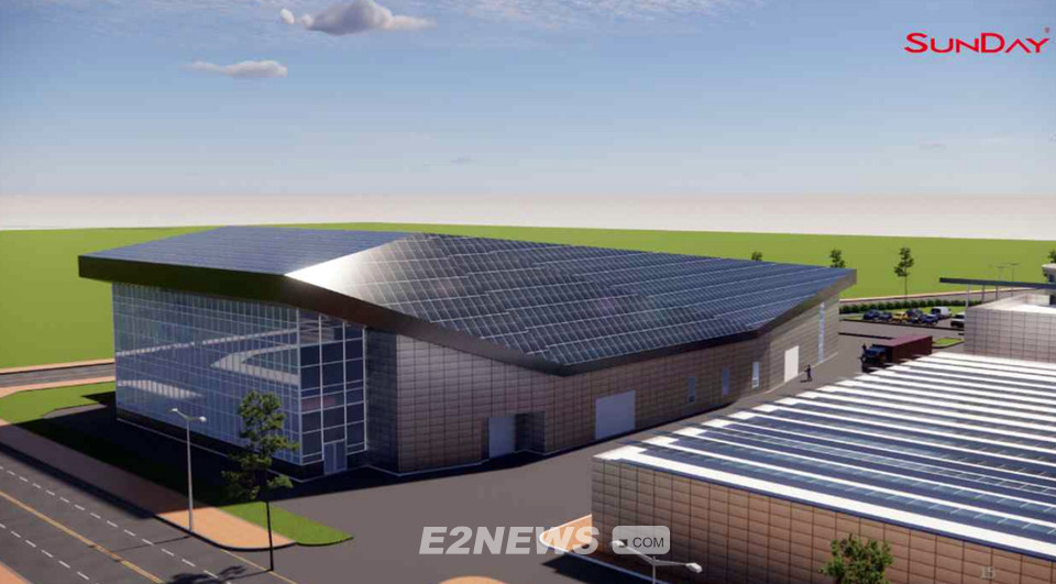 ▲SDN(에스디엔)이 광주첨단공장 여유부지에 새 태양광모듈 공장을 건설한다. 사진은 완공 조감도