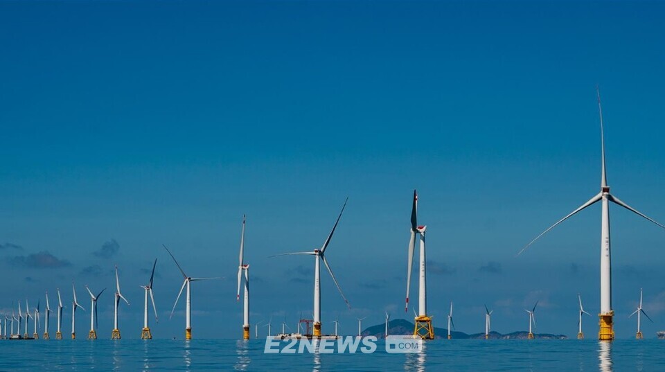 중국 밍양 스마트에너지그룹이 구축한 해상풍력발전단지.