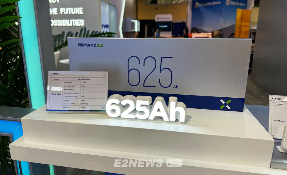중국 제조사가 출품한 625Ah 리튬인산철 배터리