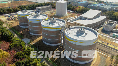 국내 최초의 AMX 상용화 시설인 부산 녹산하수처리장 반류수 처리시설.