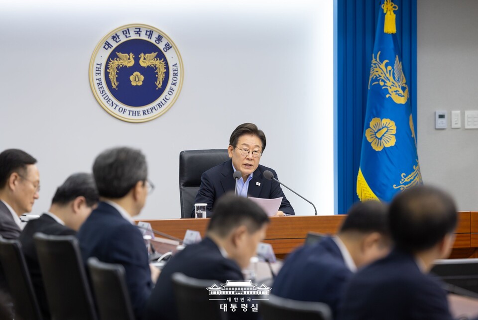 이재명 대통령이 31일 수석보좌관 회의를 주재하고 있다. ⓒ대통령실