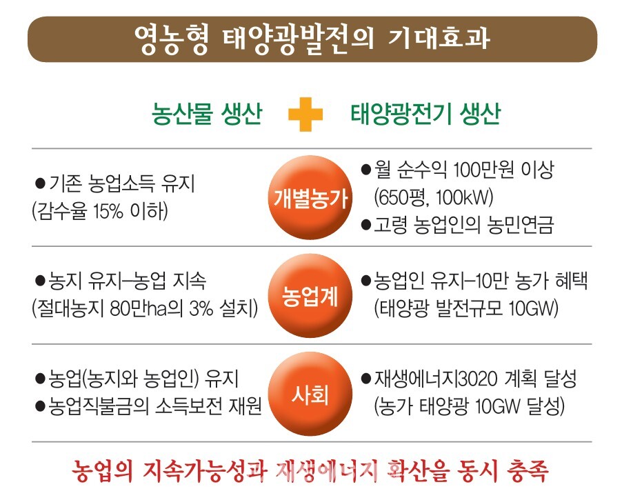 영농형 태양광발전의 기대효과 ⓒ영농형태양광협회